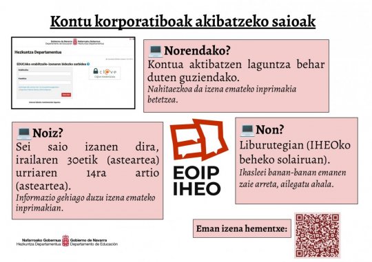 KONTU KORPORATIBOAK AKTIBATZEKO SAIOAK
