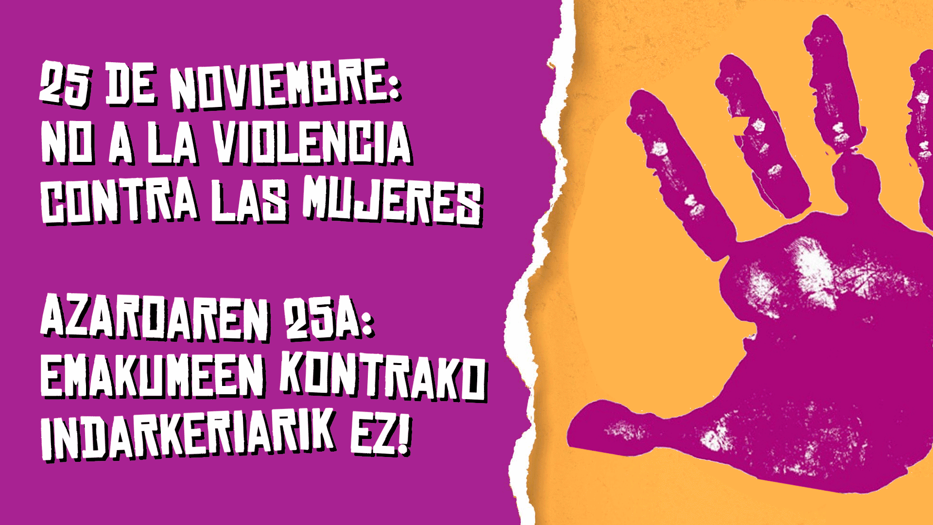 El 25 de noviembre (y todos los demás días) en la Escuela de Idiomas de Pamplona no toleramos la violencia contra la mujer.